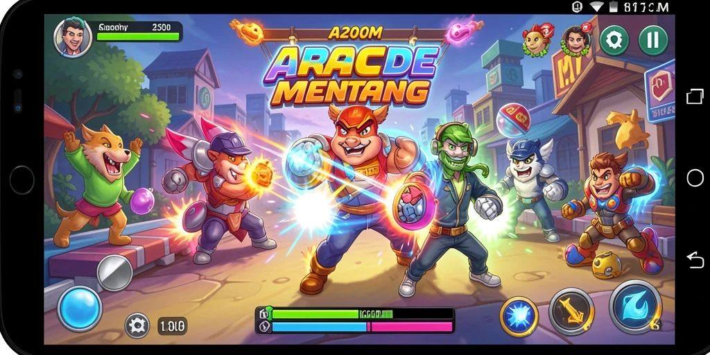 Tampilan screenshot A200M yang menampilkan aksi gameplay Arcade.