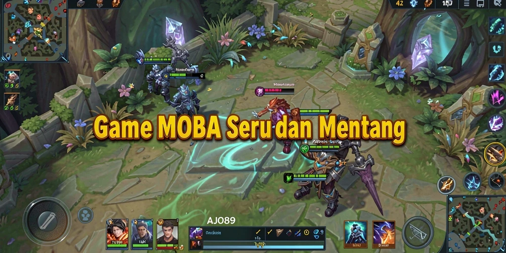 Tampilan gameplay AJO89 dengan aksi seru dan karakter unik.