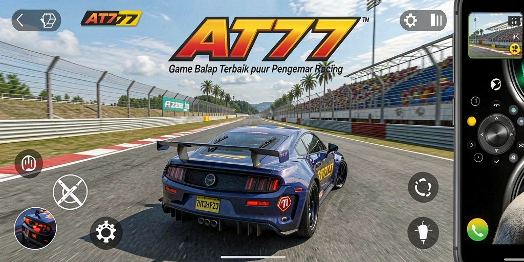 Screenshot AT777 yang menampilkan aksi balap mendebarkan.