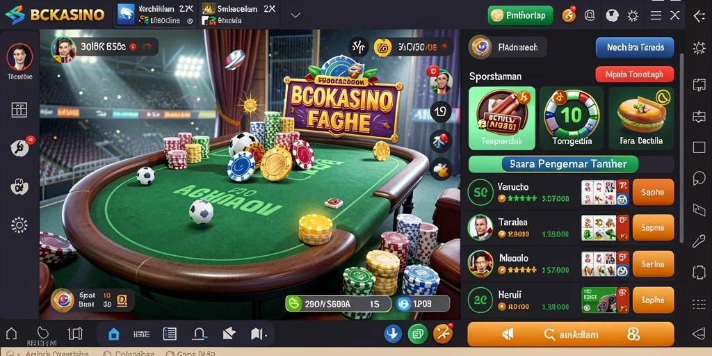 Tampilan menarik dari gameplay taruhan olahraga di BCKASINO.