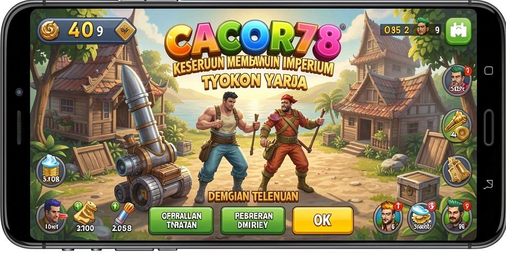 Screenshot gameplay menampilkan keseruan membangun bisnis di CACOR78.