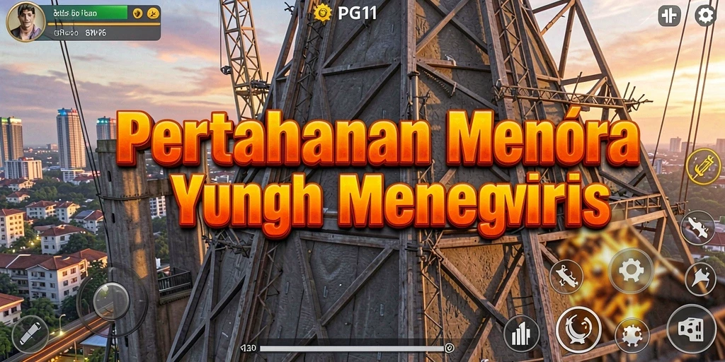 Tampilan gameplay PG11 yang seru dalam pertahanan menara.