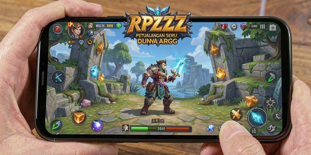 Tampilan gameplay menakjubkan di dunia RPZZZ dengan aksi pertarungan yang intens.