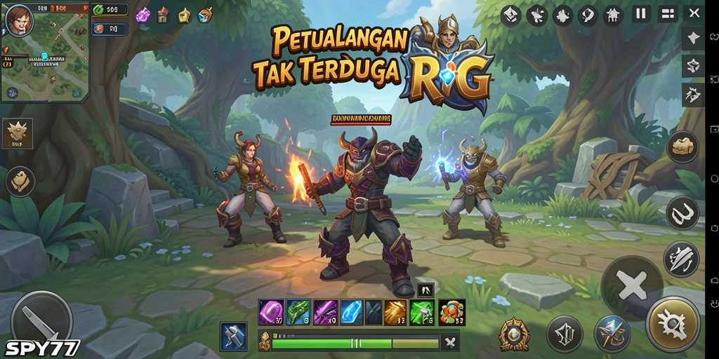 Tampilan gameplay menakjubkan dari SPY77 yang menunjukkan aksi seru dalam RPG.