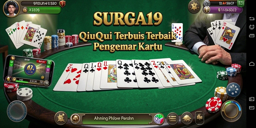 Tampilan gameplay SURGA19 dengan suasana kompetitif QiuQiu.